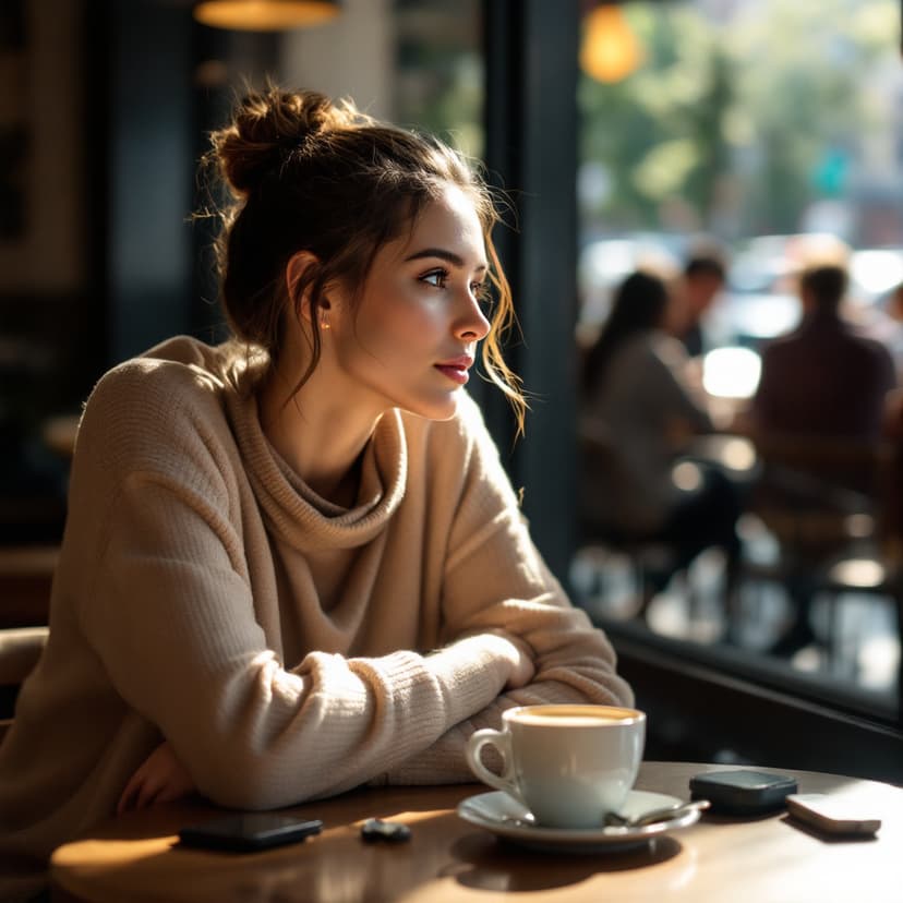 Elegant black and white film noir portrait with soft focus and high contrast.